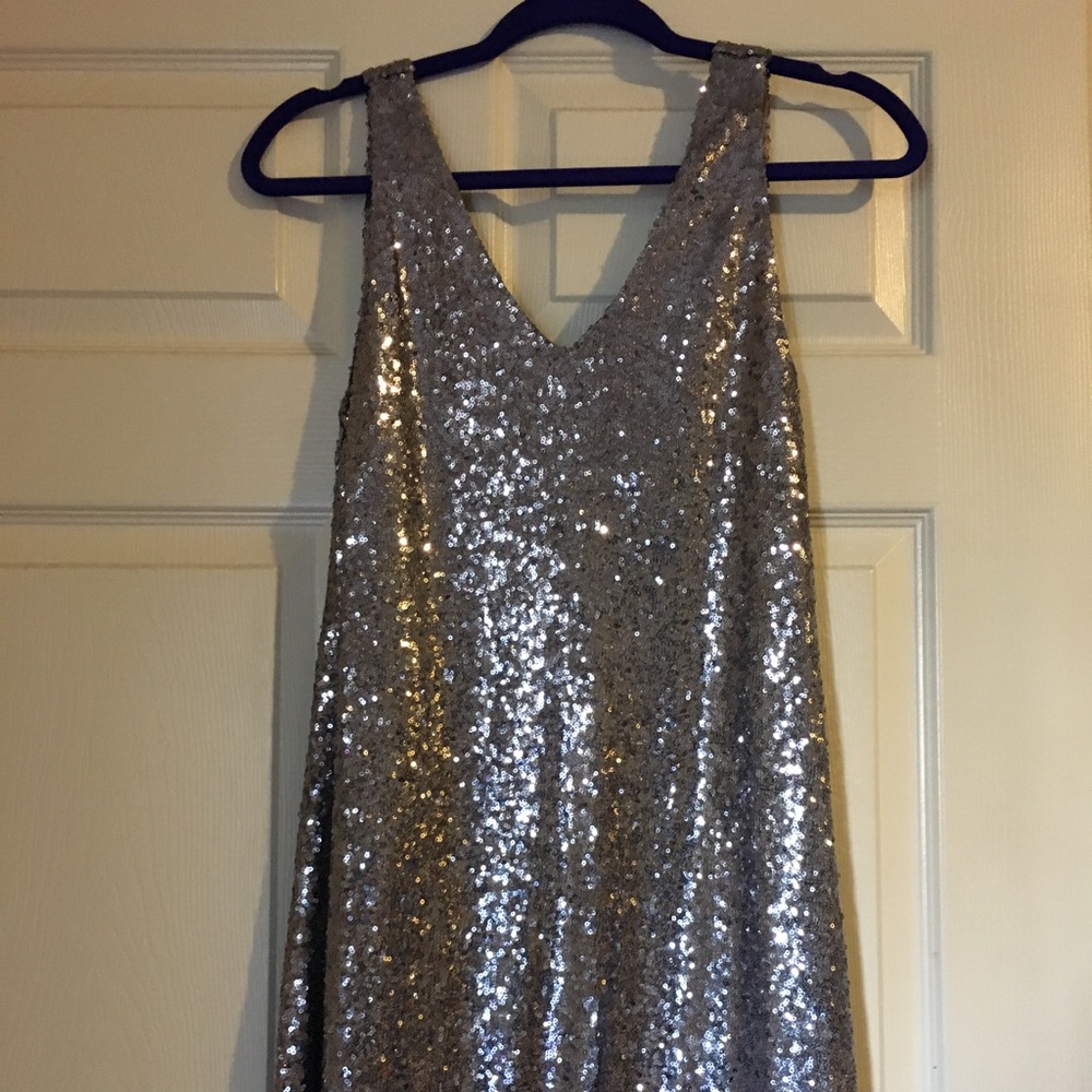 Sparky Rosey Silver Mini Dress